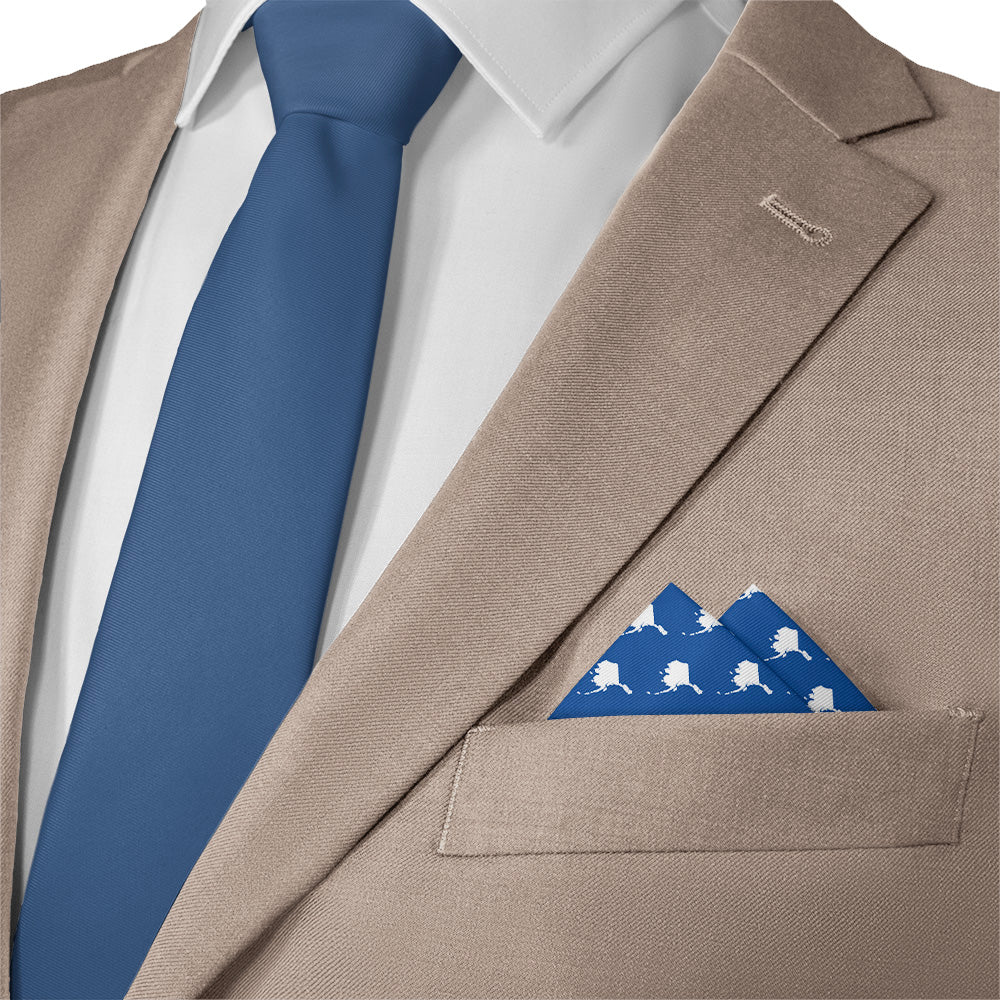 Alaska State Outline Pocket Square - 12" Square - Knotty Tie Co.