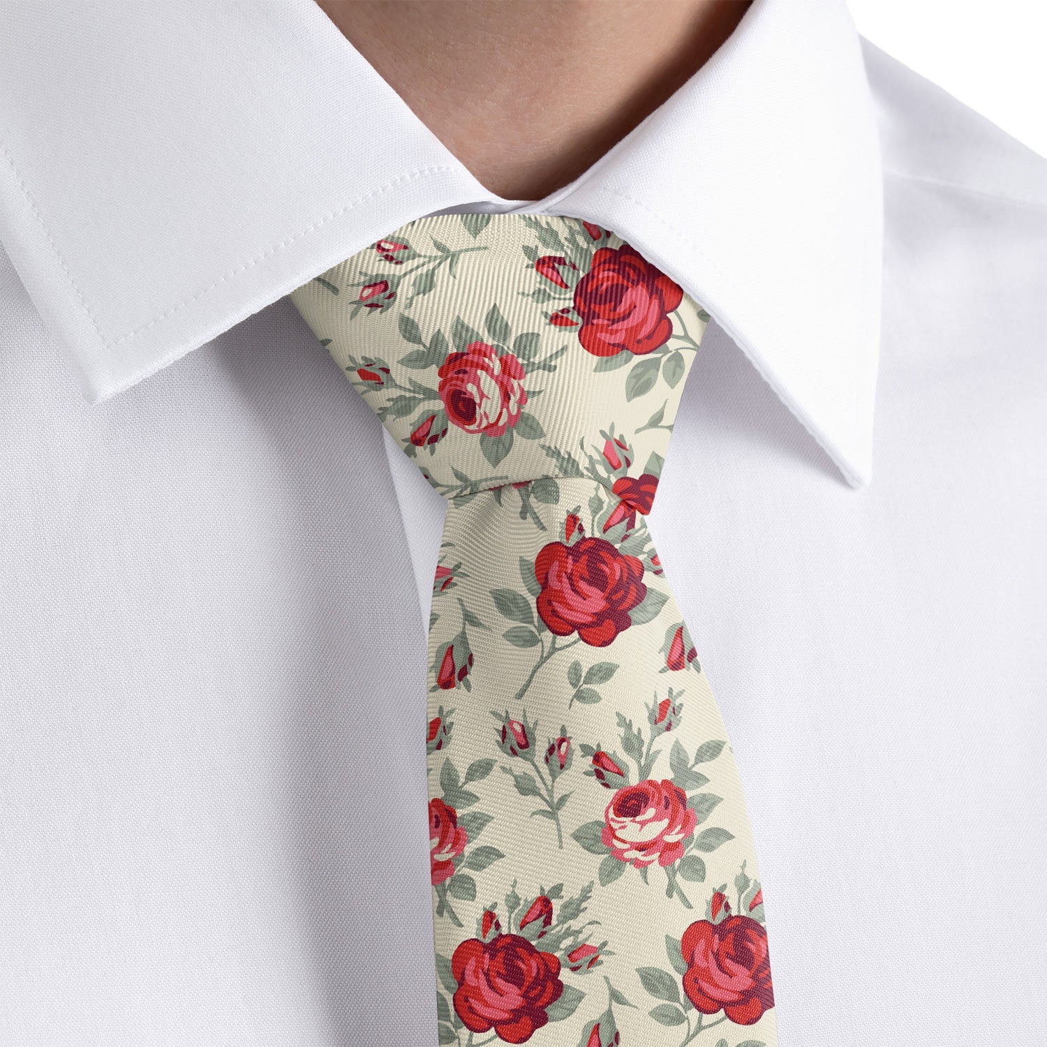 Antique Rose Necktie - Rolled - Knotty Tie Co.