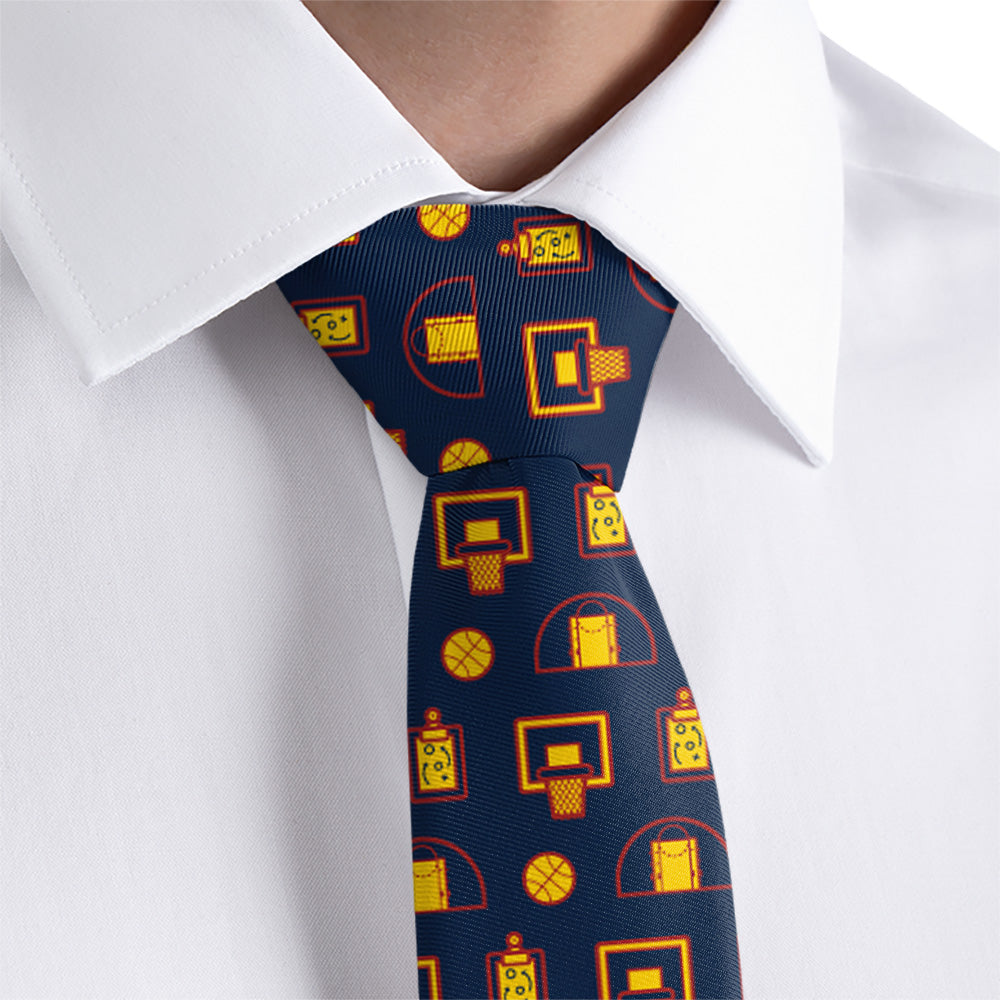 Backcourt Basketball Necktie 1 Rolled - Knotty Tie Co.