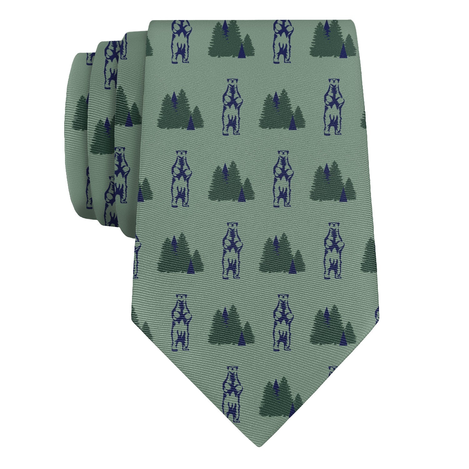 Bear in the Woods Necktie - Rolled - Knotty Tie Co.