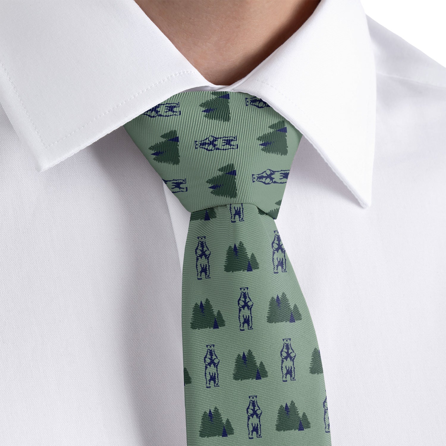 Bear in the Woods Necktie - Rolled - Knotty Tie Co.