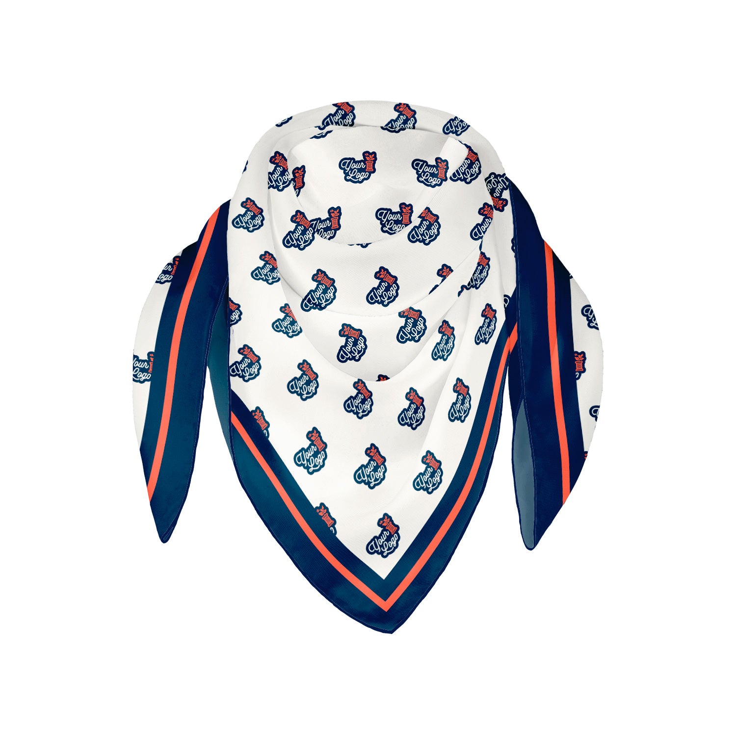 Border 2 Square Chiffon Logo Scarf - Knotty Tie Co.