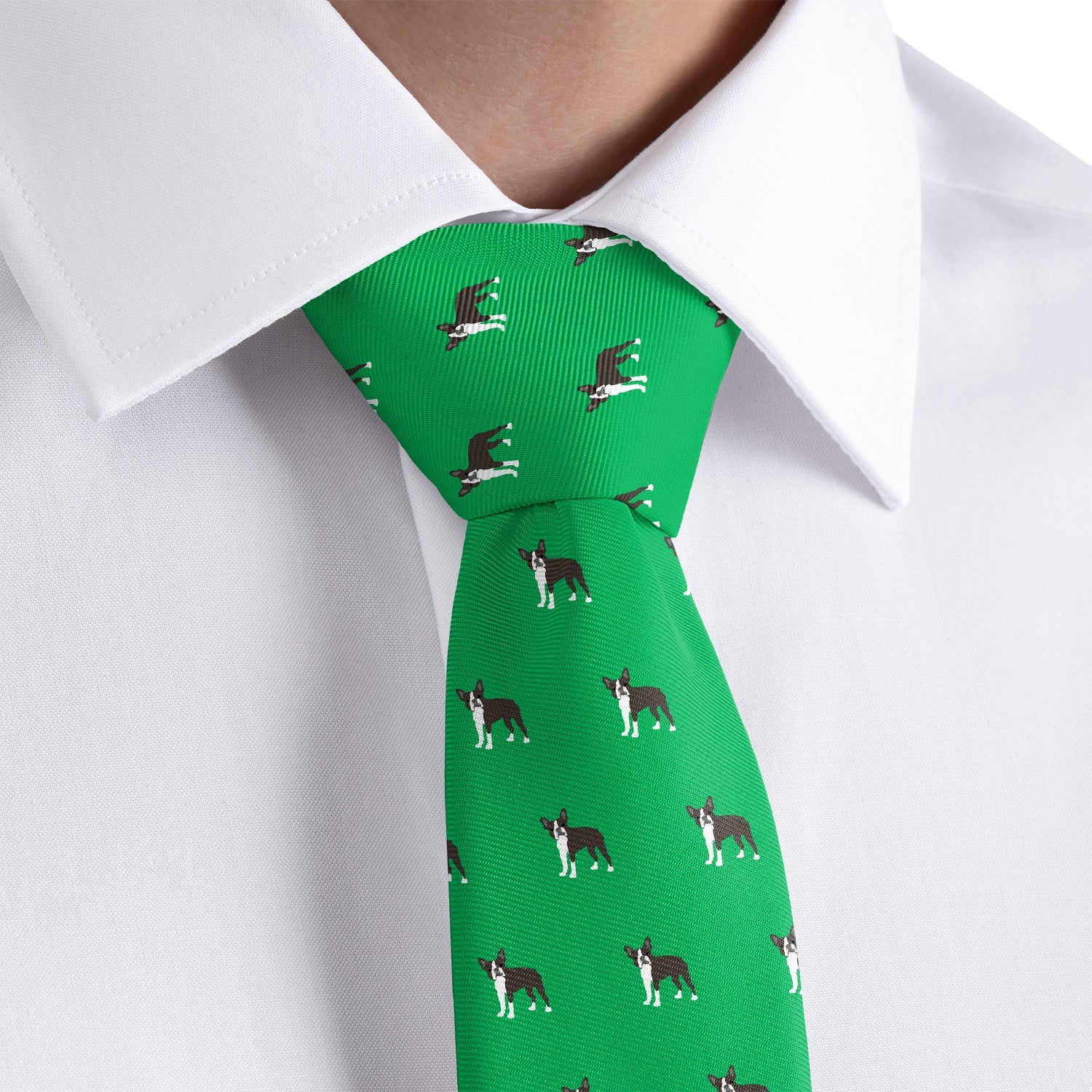 Boston Terrier Necktie - Rolled - Knotty Tie Co.
