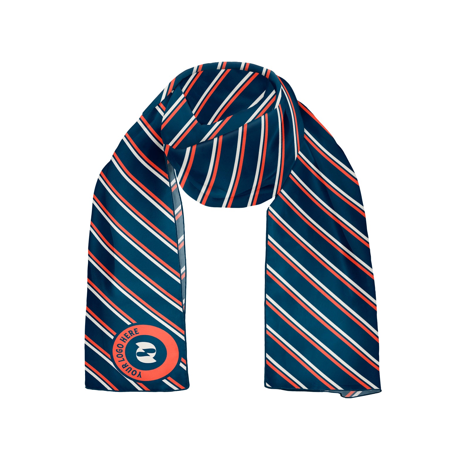 Brooklyn 1 Square Chiffon Logo Scarf - Knotty Tie Co.