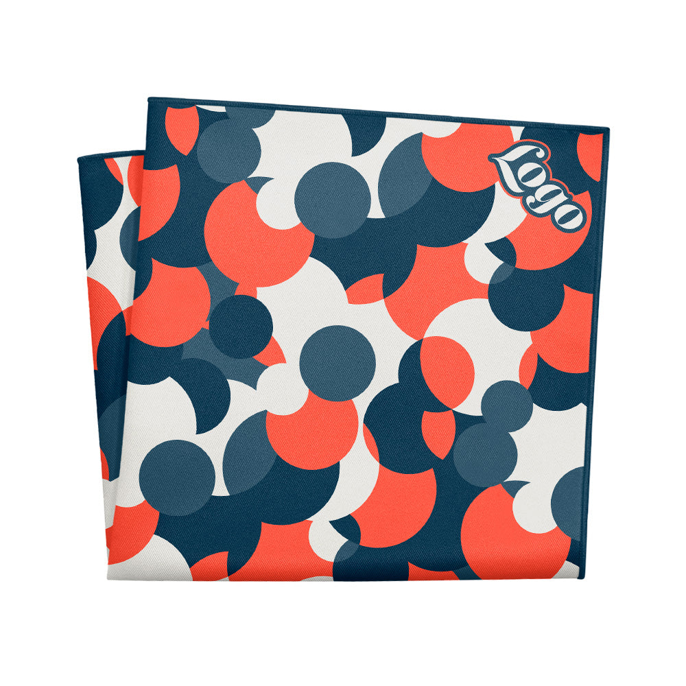 Custom Bubble Dots 3 Logo Pocket Square