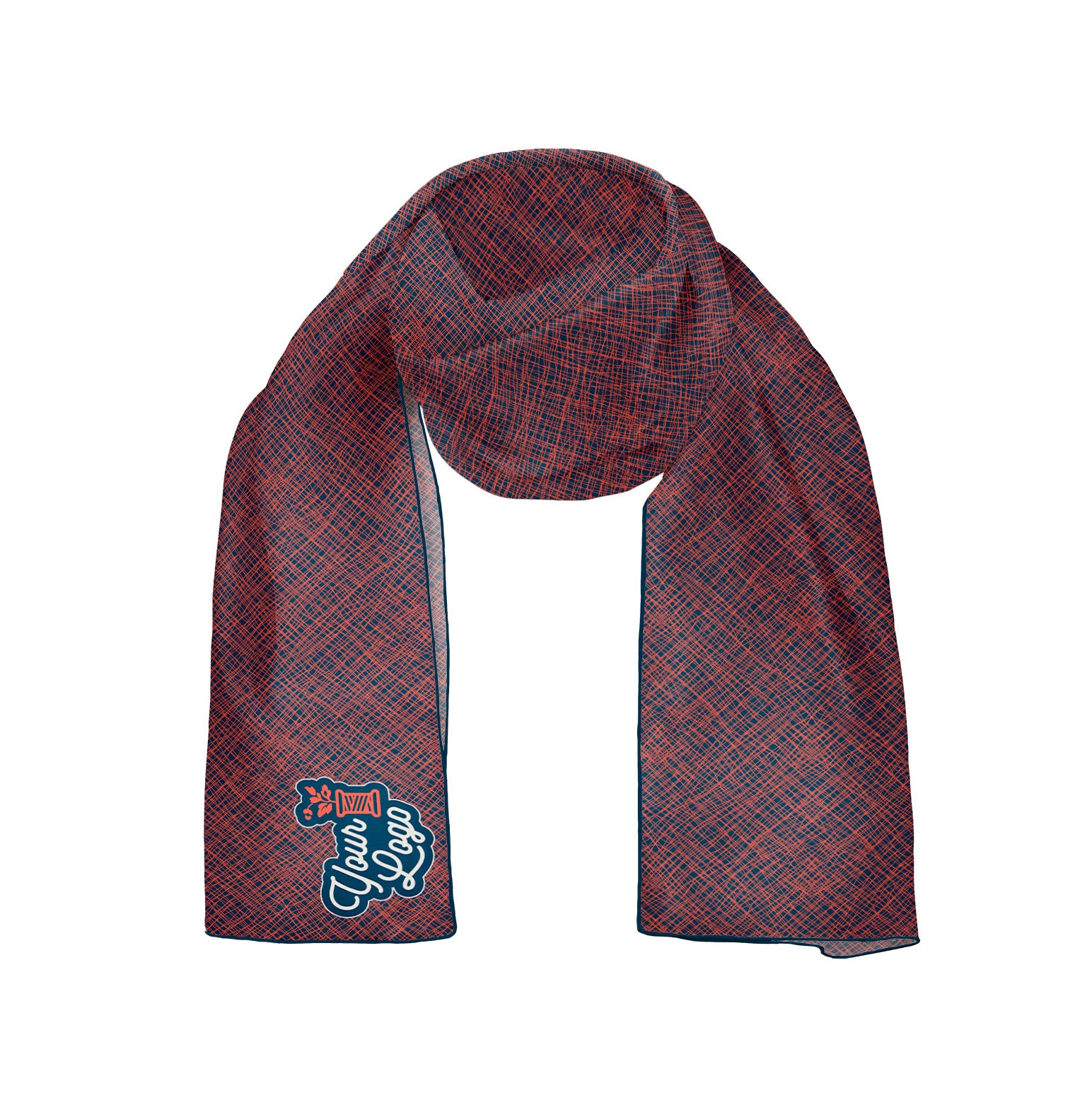 Burlap 1 Square Chiffon Logo Scarf - Knotty Tie Co.