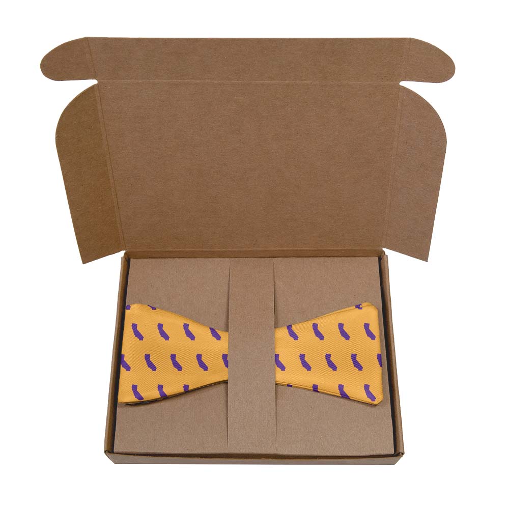 California State Outline Bow Tie- Kraft Gift Box Packaging - Knotty Tie Co.