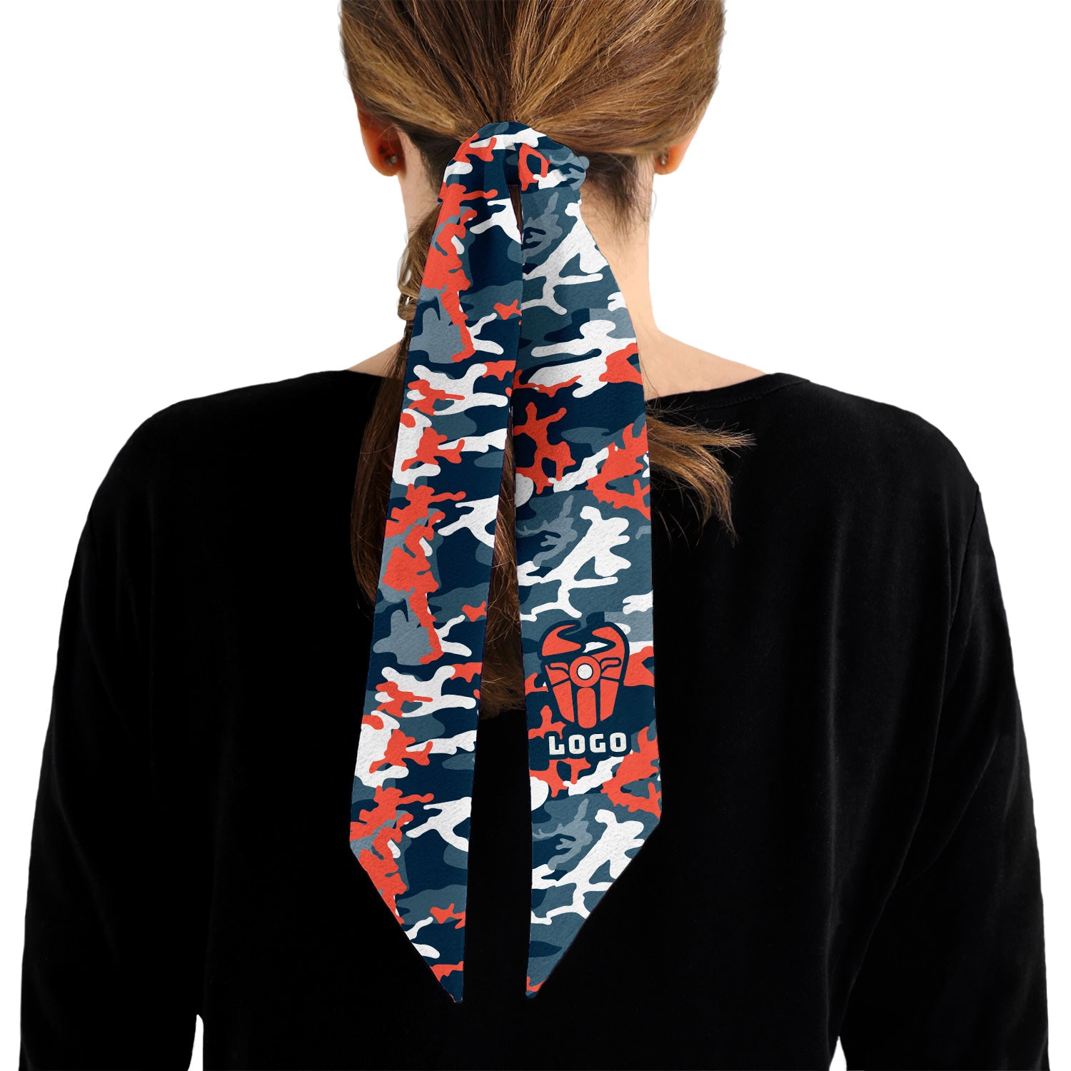 Camo 1 Hair Flat Lay Logo Scarf - Knotty Tie Co.