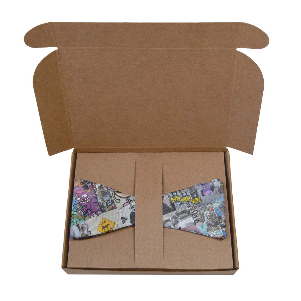 Cap Hill Street Art Bow Tie- Kraft Gift Box Packaging - Knotty Tie Co.