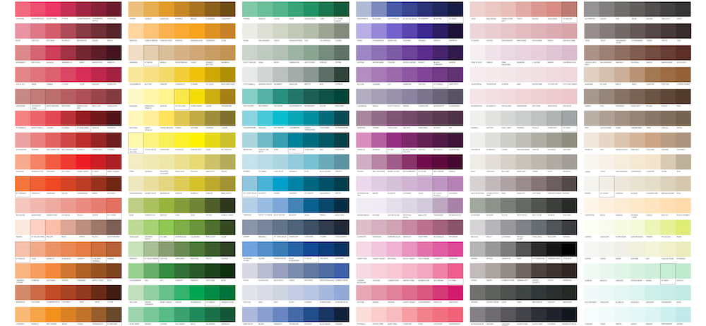 image of colormatch chart with 500+ colors
