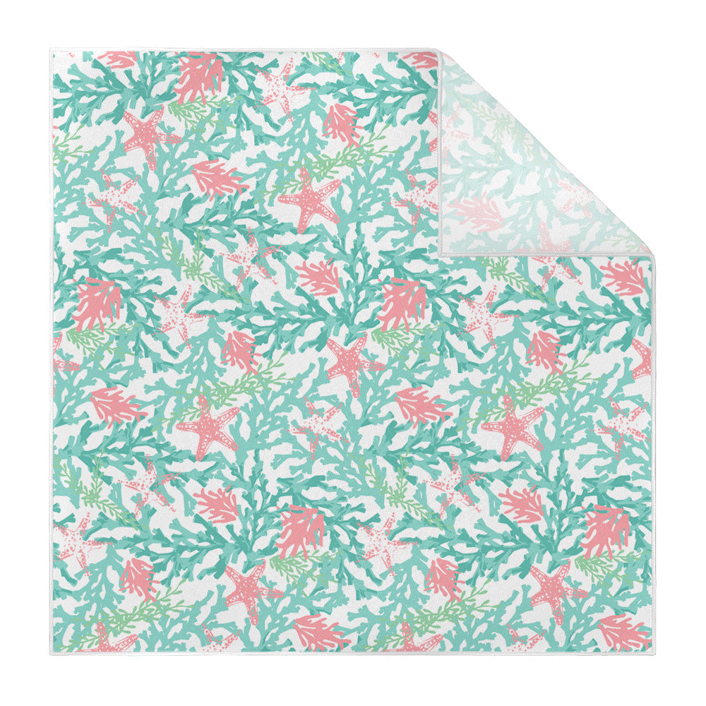 Coral Cove Pocket Square - Printed - Knotty Tie Co.