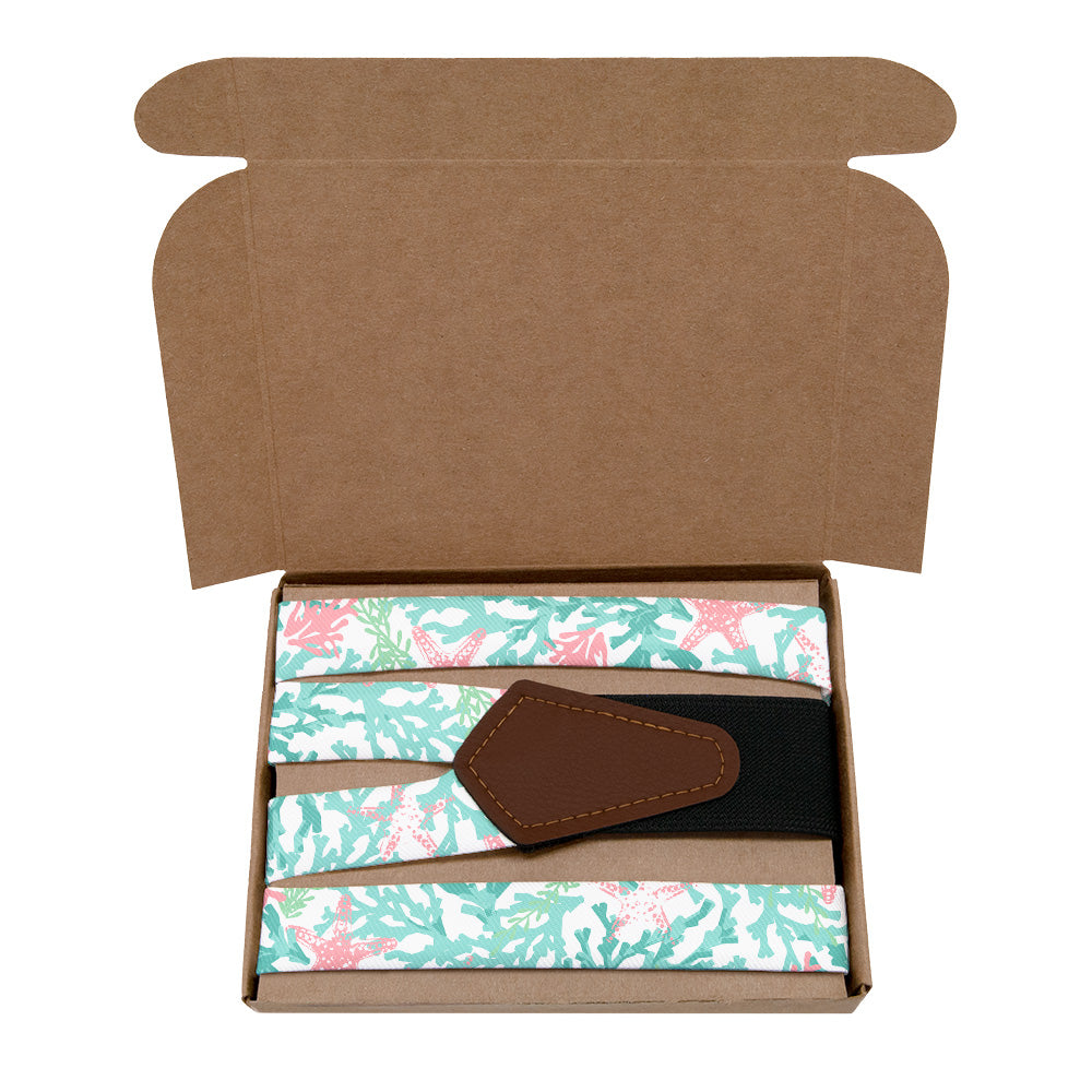 Coral Cove Suspenders - Kraft Gift Box Packaging - Knotty Tie Co.