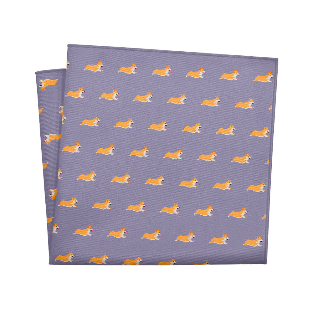 Corgi Pocket Square - 12" Square - Knotty Tie Co.