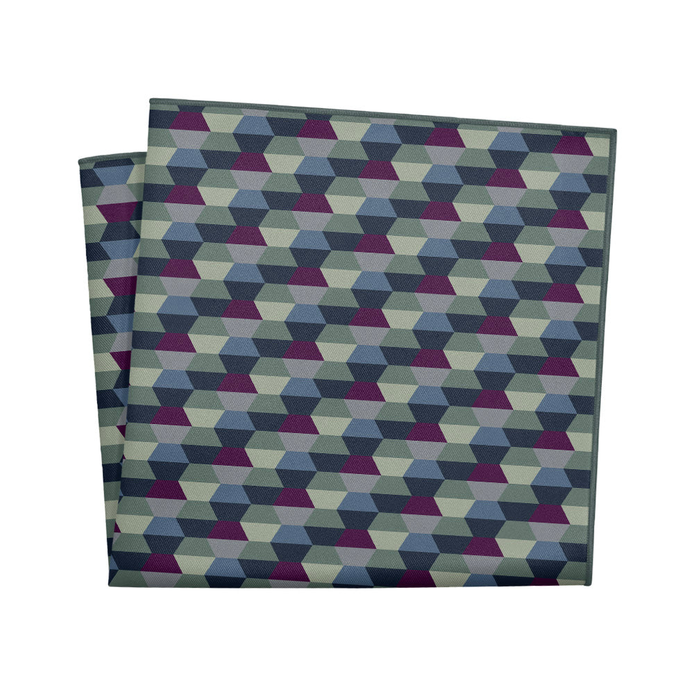Deco Hex Geometric Pocket Square - 12" Square - Knotty Tie Co.
