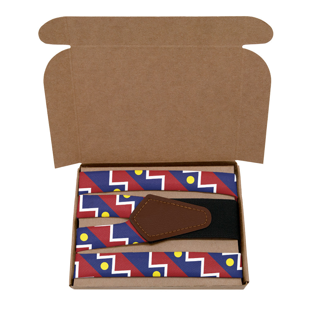 Denver Flag Suspenders - Kraft Gift Box Packaging - Knotty Tie Co.