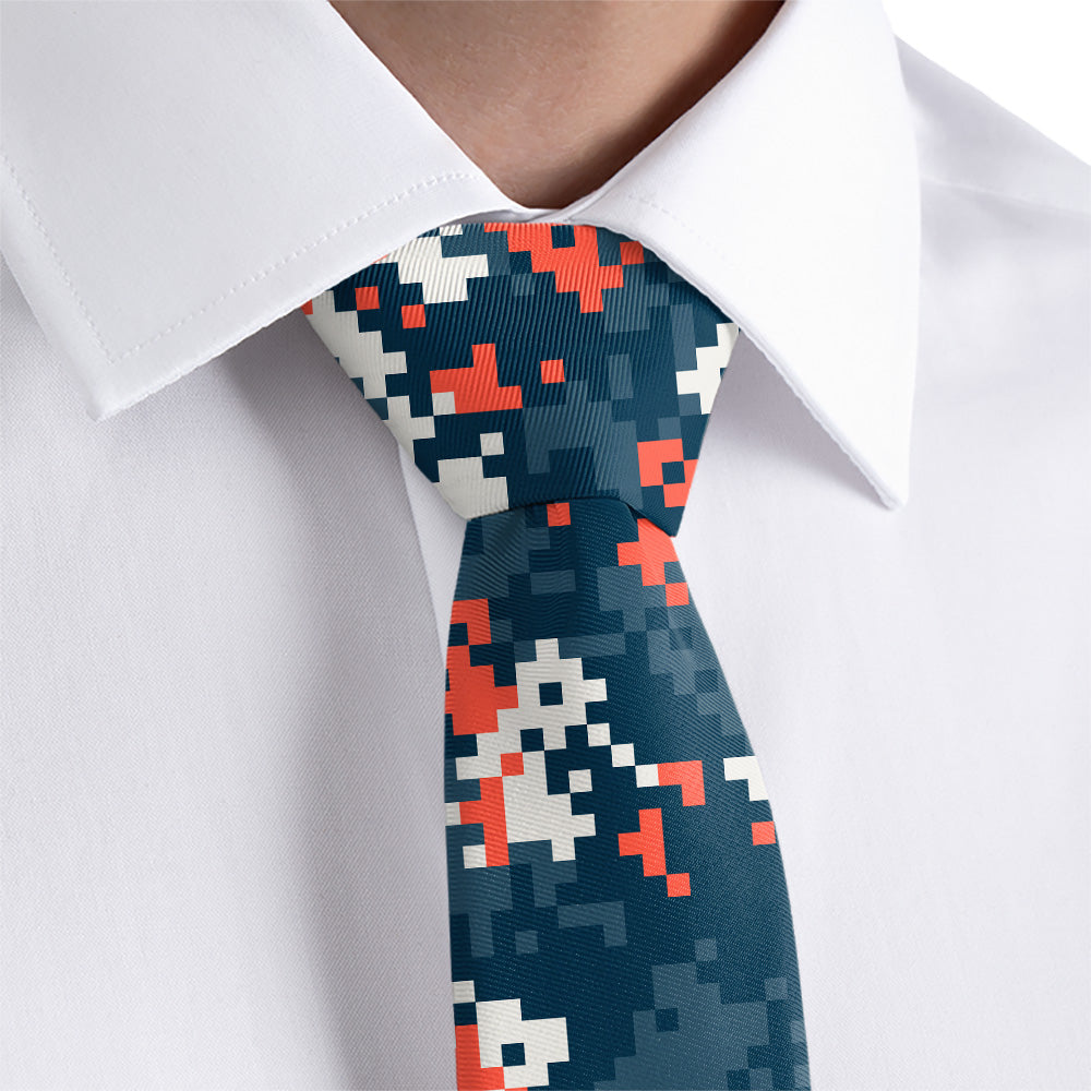 Custom Digi Camo 1 Logo Tie - Rolled - Knotty Tie Co.