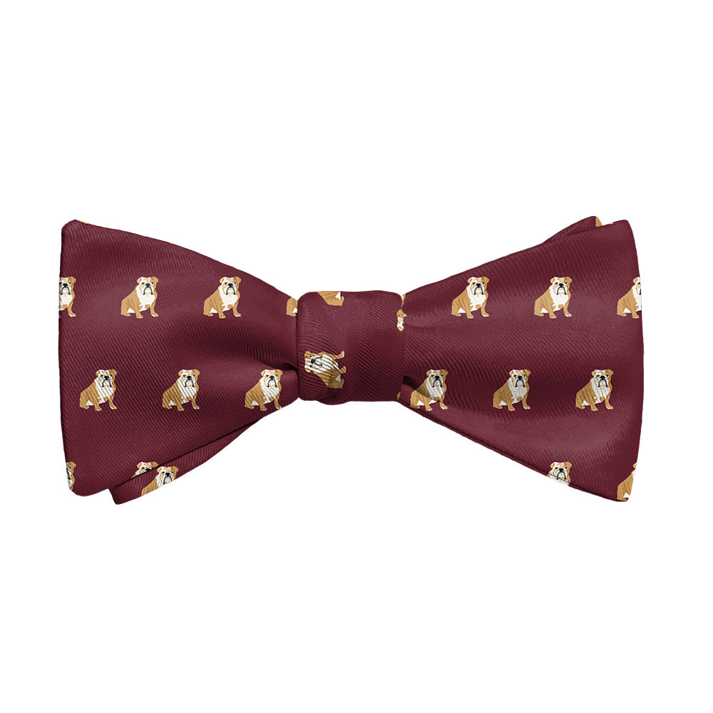 English Bulldog Bow Tie - Adult Standard Self-Tie 14-18" - Knotty Tie Co.