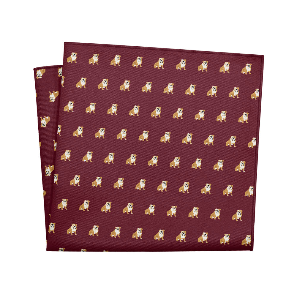 English Bulldog Pocket Square - 12" Square - Knotty Tie Co.