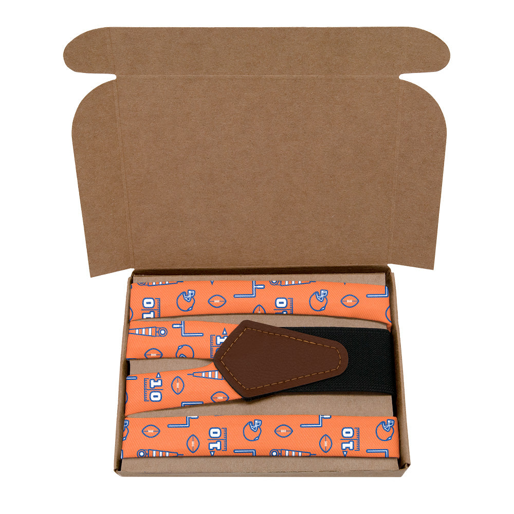 First Down Football Suspenders - Kraft Gift Box Packaging - Knotty Tie Co.