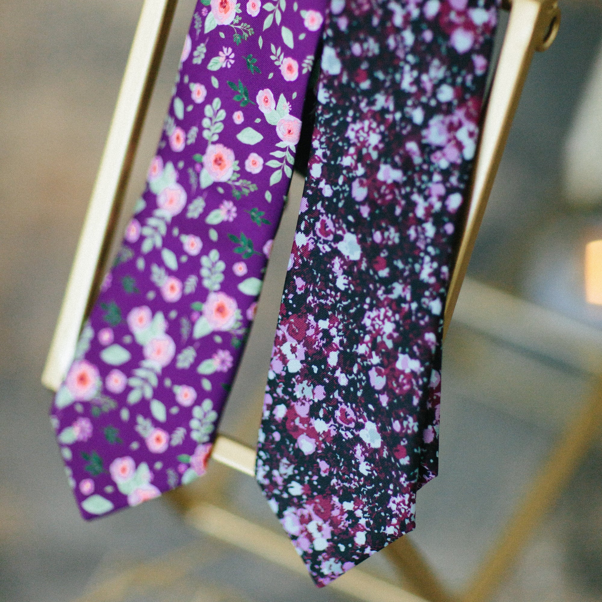 Two floral neckties
