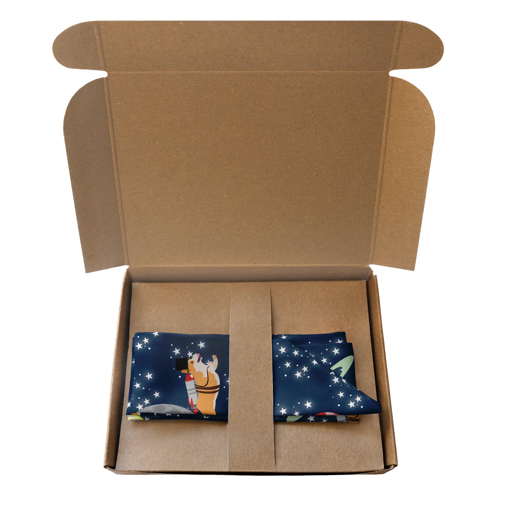 Galactic Corgi Hair Scarf - Packaging - Knotty Tie Co.