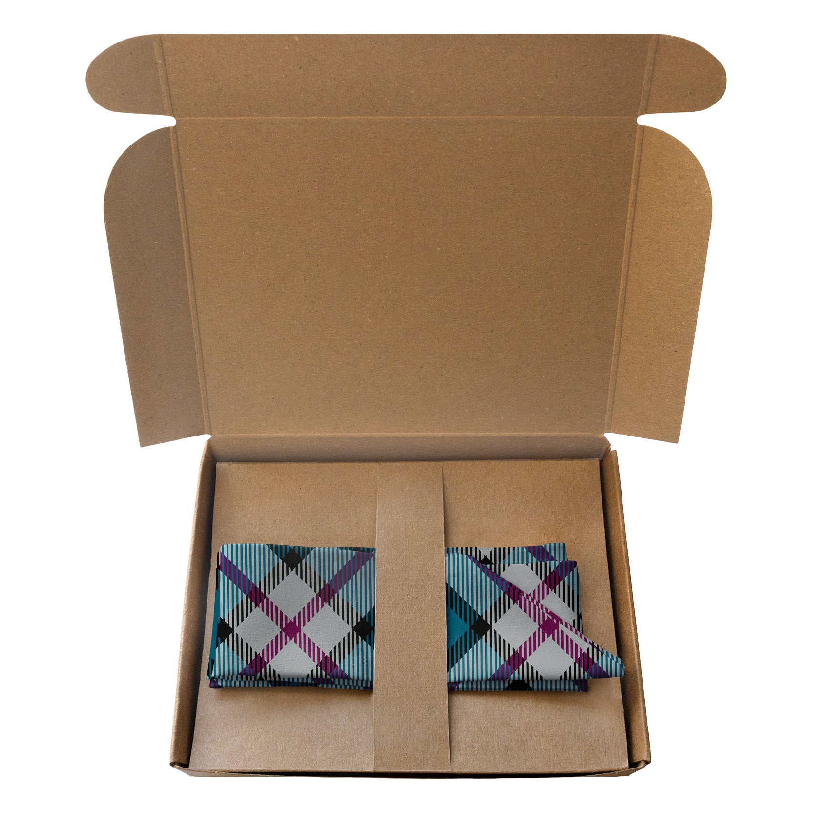 Harrison Plaid Hair Scarf - Packaging - Knotty Tie Co.