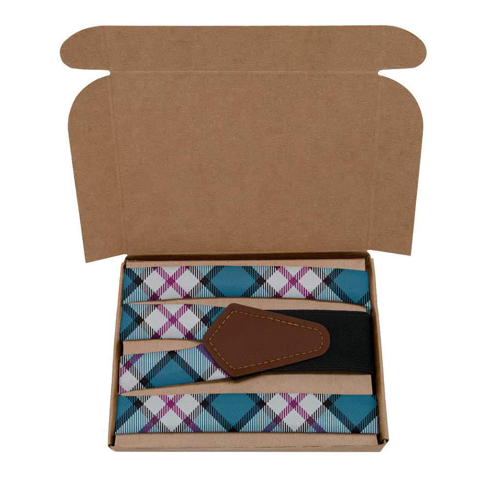 Harrison Plaid Suspenders - Kraft Gift Box Packaging - Knotty Tie Co.