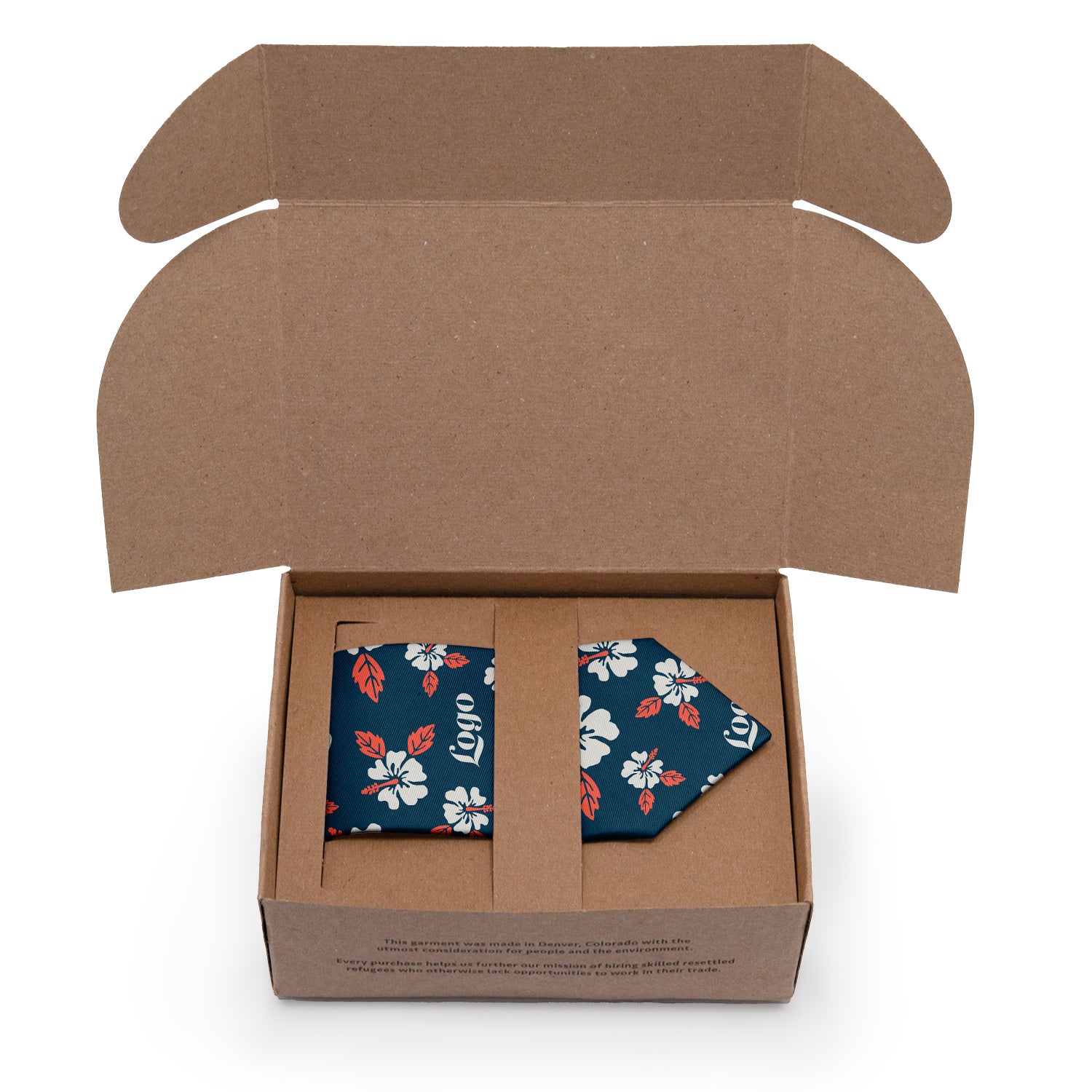 Custom Hawaiian 2 Logo Tie - Packaging - Knotty Tie Co.