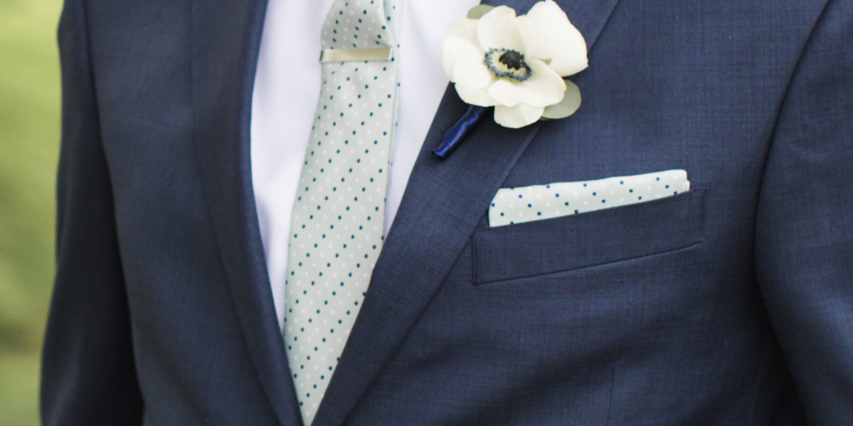 polka dot pocket square and necktie