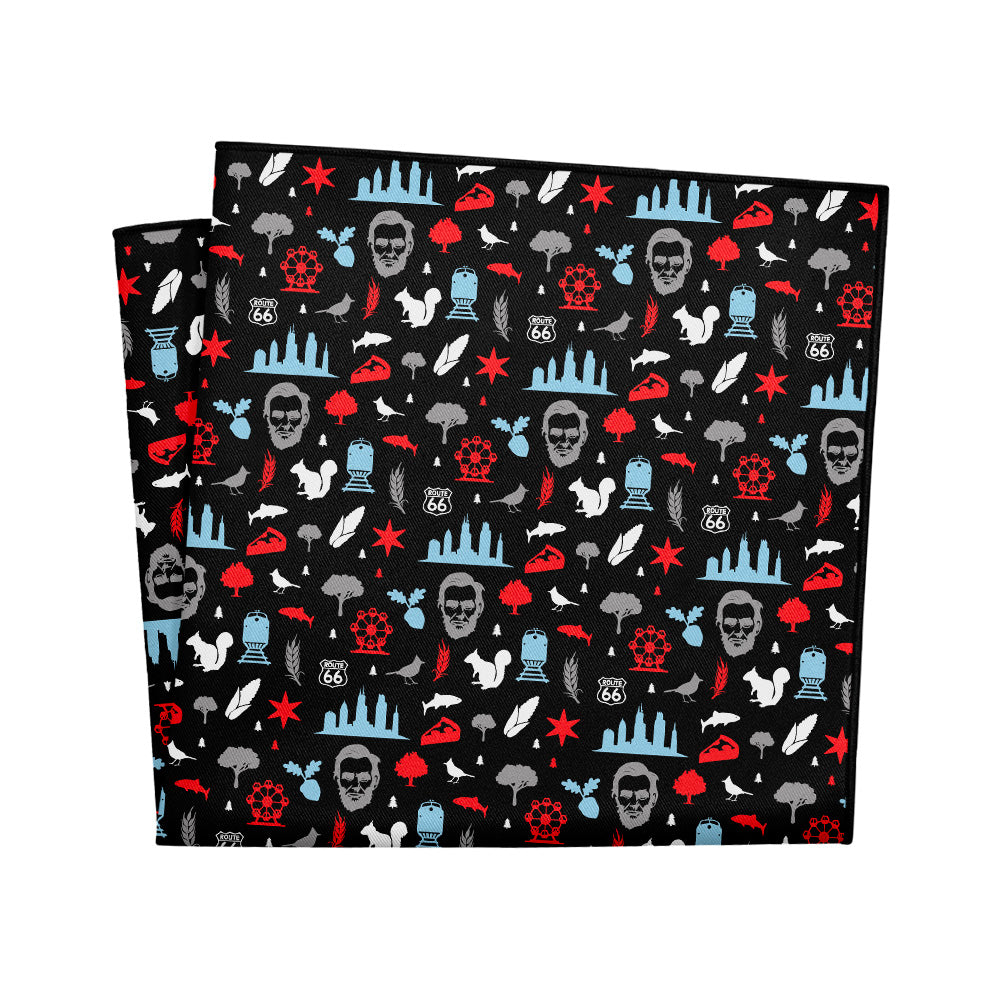 Illinois State Heritage Pocket Square - 12" Square - Knotty Tie Co.