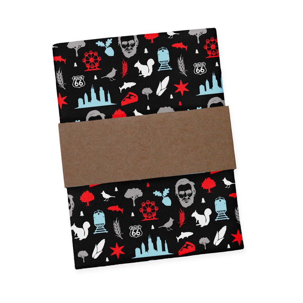 Illinois State Heritage Pocket Square - Packaging - Knotty Tie Co.