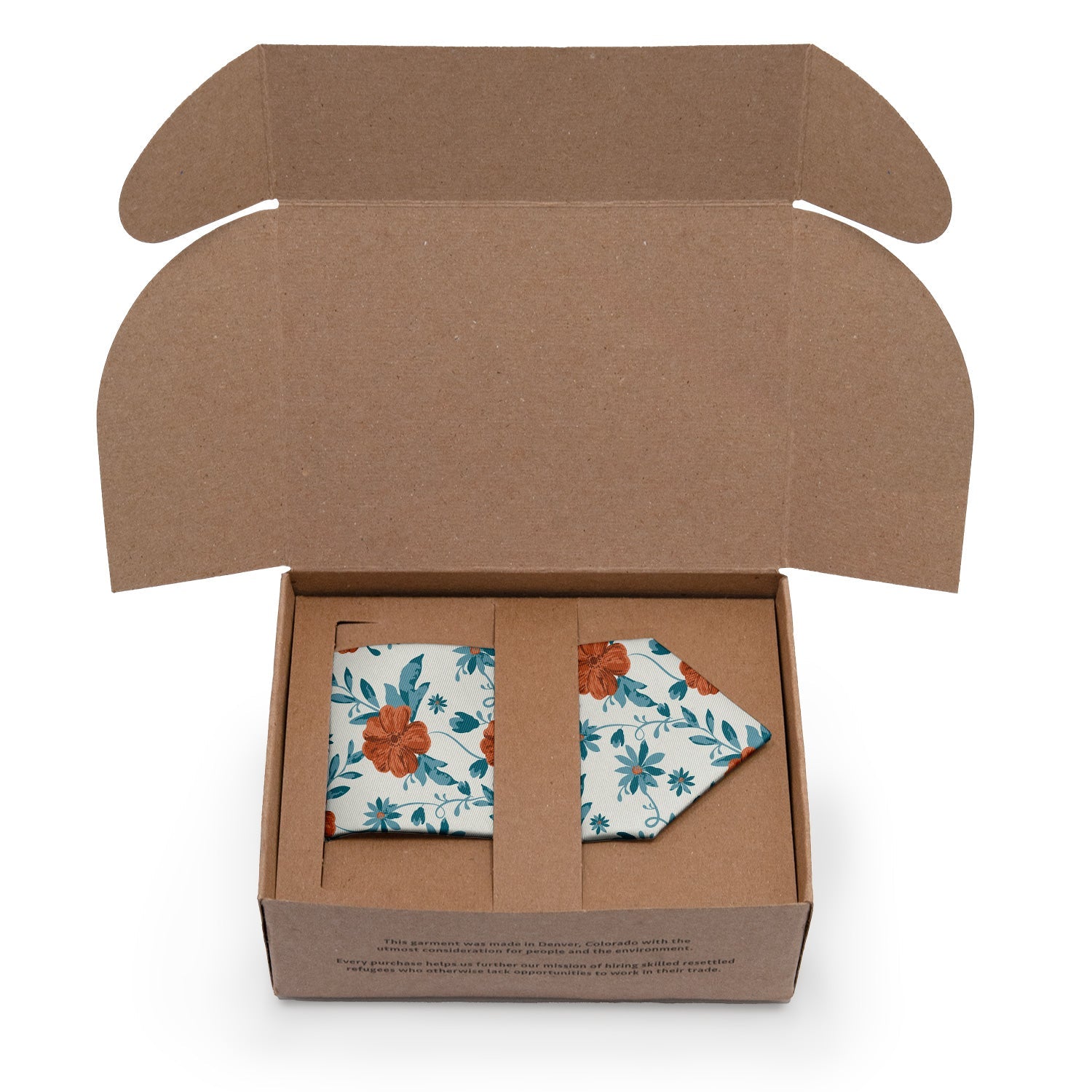 Impatiens Floral Necktie - Packaging - Knotty Tie Co.