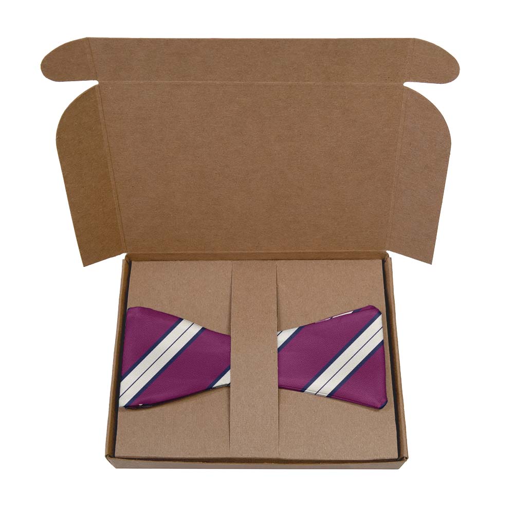 Kalamath Stripe Bow Tie- Kraft Gift Box Packaging - Knotty Tie Co.