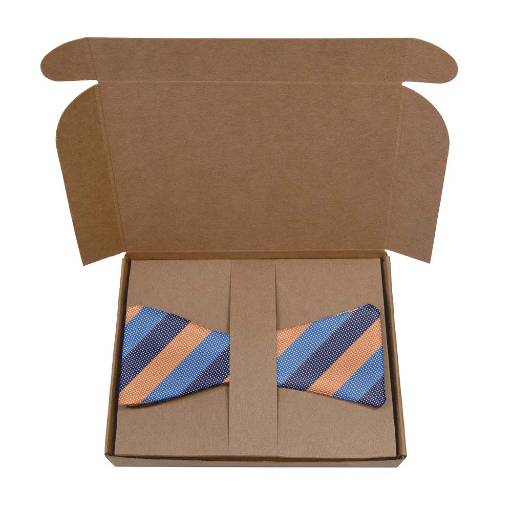 Kent Stripe Bow Tie- Kraft Gift Box Packaging - Knotty Tie Co.