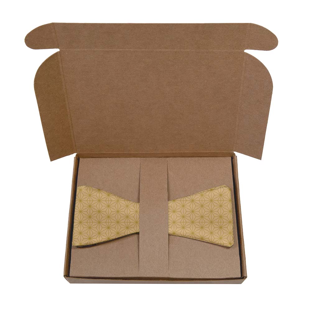Link Geometric Bow Tie- Kraft Gift Box Packaging - Knotty Tie Co.