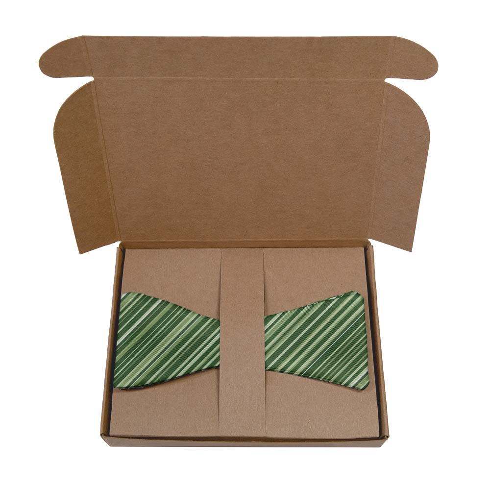 Lyle Stripe Bow Tie- Kraft Gift Box Packaging - Knotty Tie Co.