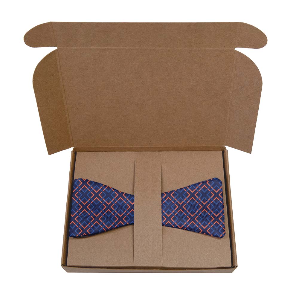 Mesa Geometric Bow Tie- Kraft Gift Box Packaging - Knotty Tie Co.