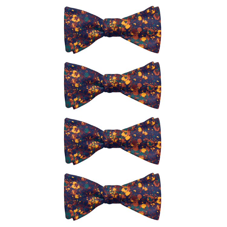 hidden floral bow ties with all bridesmaids dress colors
