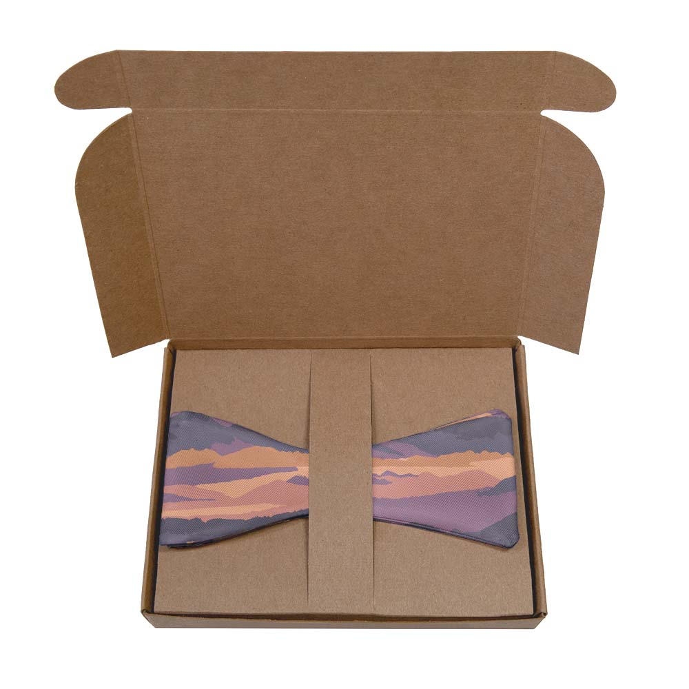 Mountain Sunset Bow Tie- Kraft Gift Box Packaging - Knotty Tie Co.