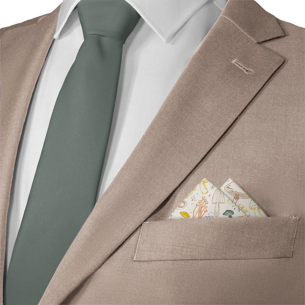 Mushrooms Pocket Square - 12" Square - Knotty Tie Co.