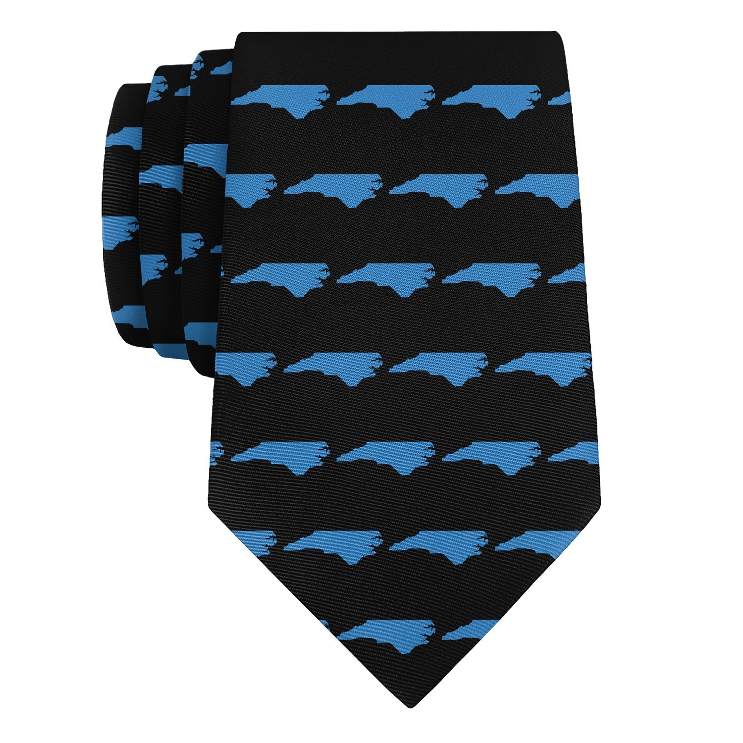 North Carolina State Outline Necktie | Skinny, Knotty, Classic Widths