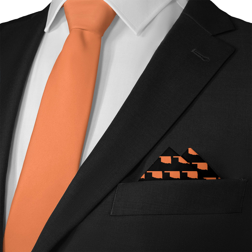 Oklahoma State Outline Pocket Square - 12" Square - Knotty Tie Co.