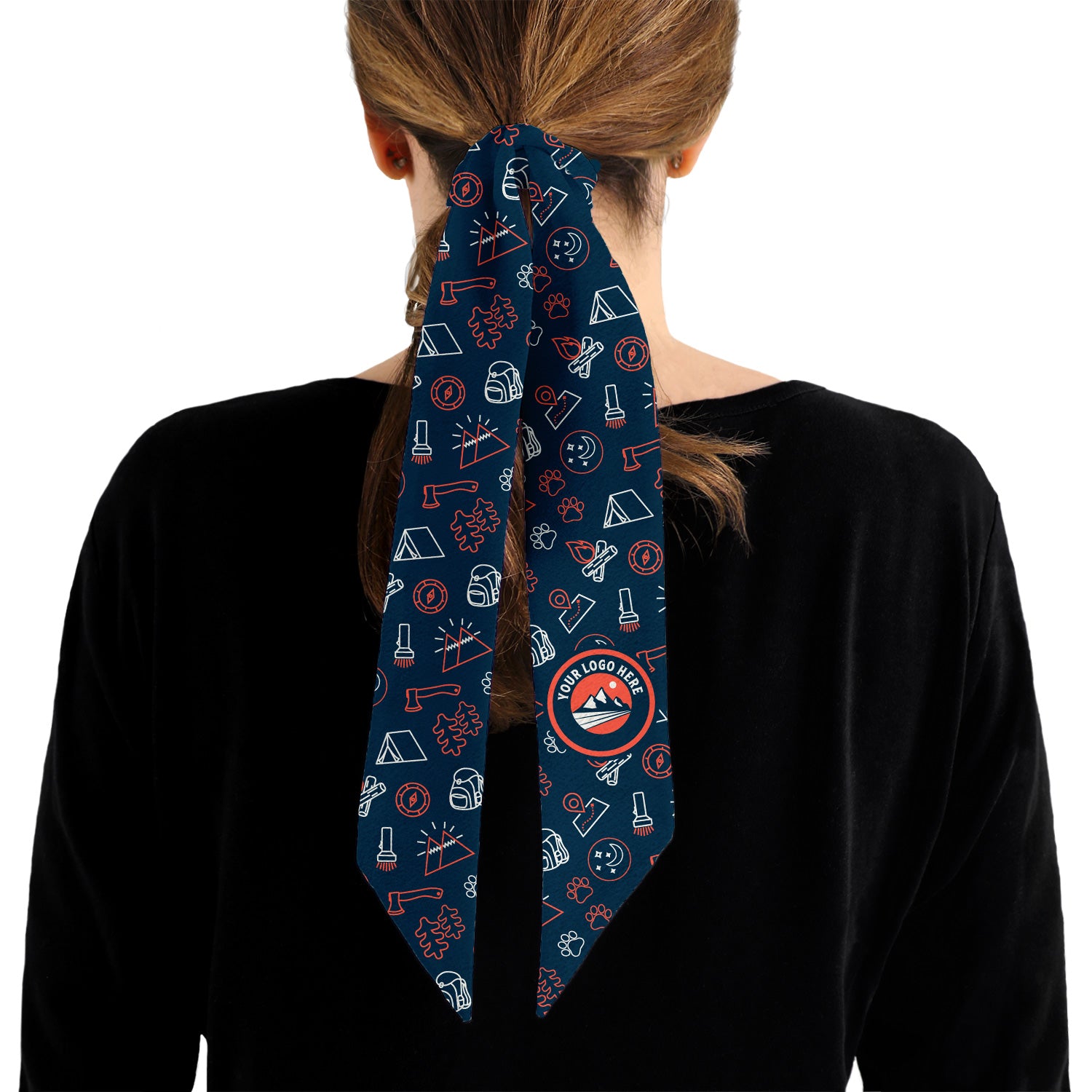 Outdoors 1 Hair Flat Lay Logo Scarf - Knotty Tie Co.