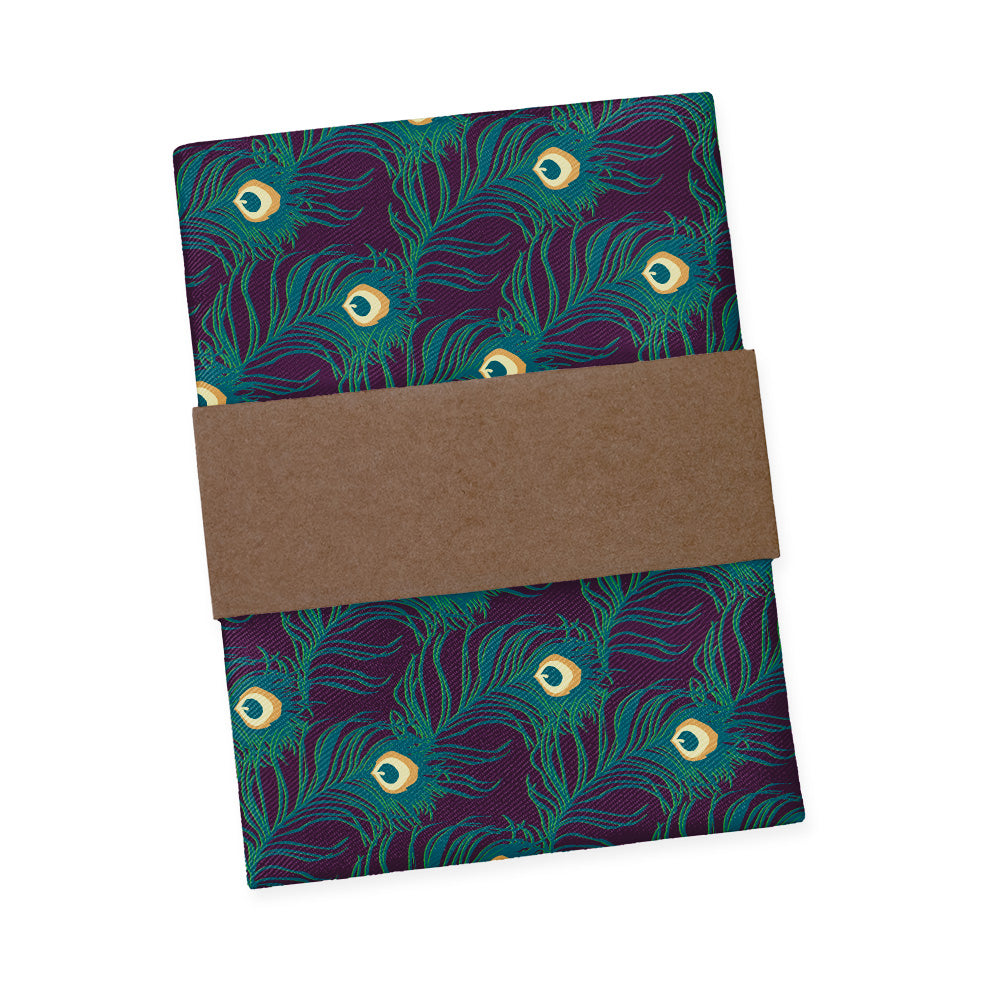 Peacock Feathers Pocket Square - Packaging - Knotty Tie Co.