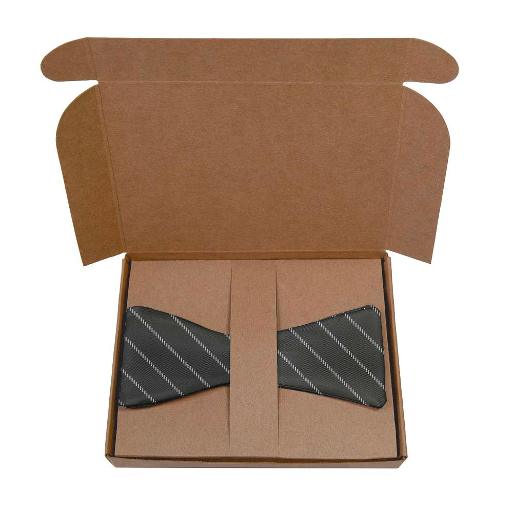 Pin Stripe Bow Tie- Kraft Gift Box Packaging - Knotty Tie Co.