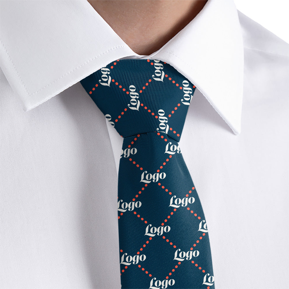 Custom Quilted 2 Logo Tie - Rolled - Knotty Tie Co.