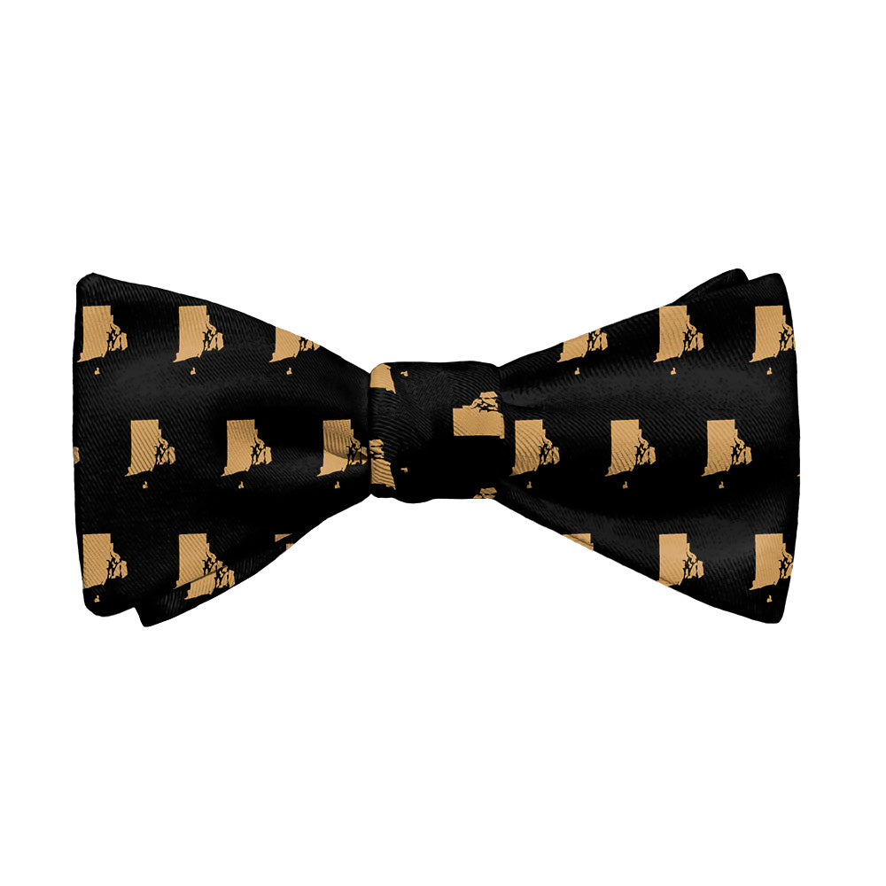 Rhode Island State Outline Bow Tie - Adult Standard Self-Tie 14-18" -  - Knotty Tie Co.