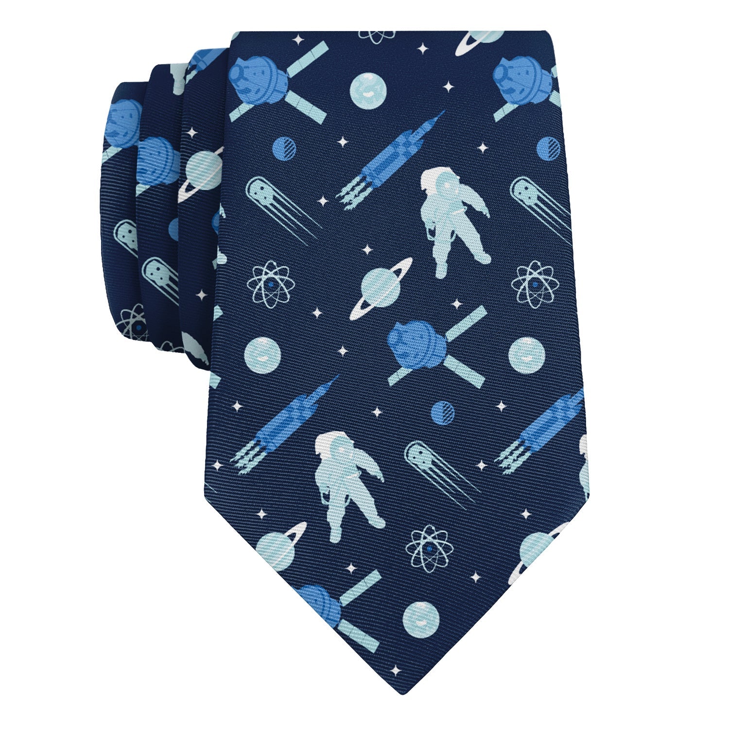 Rocket Man Space Necktie - Rolled - Knotty Tie Co.