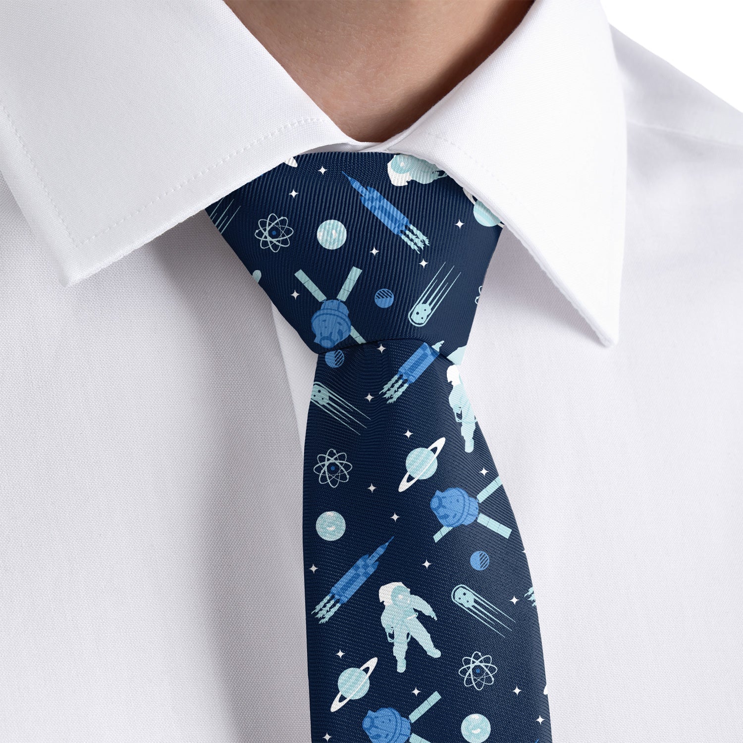 Rocket Man Space Necktie - Rolled - Knotty Tie Co.