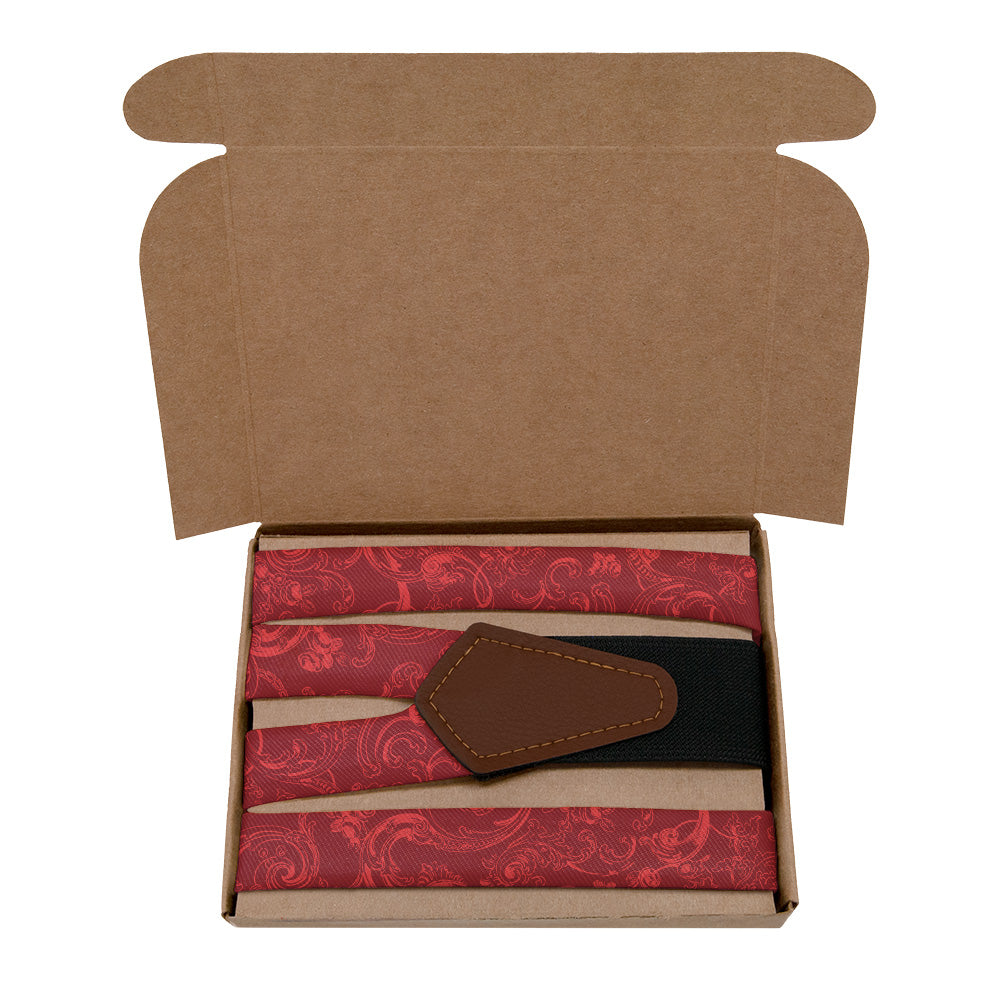 Royal Paisley Suspenders - Kraft Gift Box Packaging - Knotty Tie Co.
